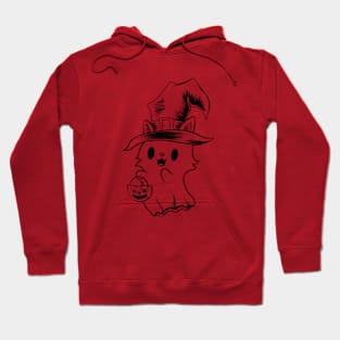 Halloween cat ghost Hoodie